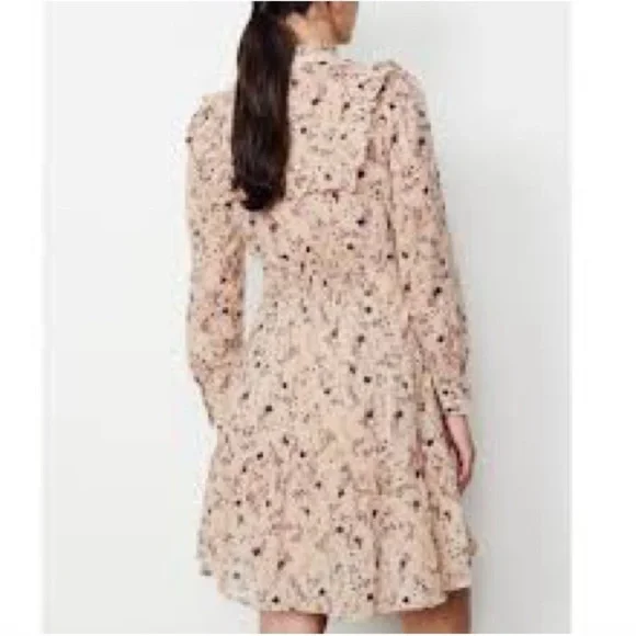 ba&sh Belle Ruffle Long Sleeve Floral Dress Size Small - Picture 4 of 9